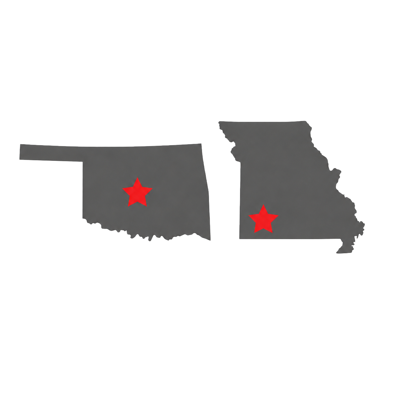 Oklahoma and Missouri